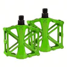 2 piezas de pedales de bicicleta de aleación de aluminio para bicicletas de carretera y de montaña, anchos y duraderos, adecuados para bicicletas de carretera y de montaña, en colores negro, verde y azul