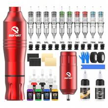 DQFART Wireless Tattoo Gun Kit, A Complete Tattoo Kit With Power Supply. Built-In Tattoo Machine, Battery Charging Compartment, Ink, Tattoo Needles And Various Tattoo Supplies. Suitable For Beginners And Artists