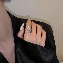 Wrapped Little Snake Light Luxury Ring Female Niche Design Fashion Personality Index Finger Ring - Bạc - Xem 5