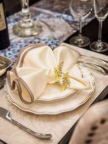 4-20pcs Metal Leaf Napkin Rings, Wheat Napkin Holders For Wedding, Christmas Party, Banquet
