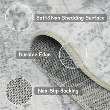 1PCS  Abstract Carpet Runners Non-Slip  Extra Long Faux Wool Rug Runners For Hallway Machine Washable Low Profile Floor Carpet For Indoor Hallway Kitchen Bedroom Entrance 65x180cm - Grey - View 3