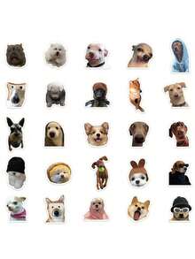 50 张搞笑小狗 MEME 贴纸合集，可用于剪贴簿、行李箱、笔记本电脑装饰，可作为送给好朋友、学校用品、返校礼物 - 彩色 - 查看 7