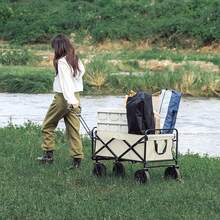 NetHong HI-Q Heavy-Duty Folding Fishing Cart With Tow Bar For Garden, Camping, Festival And Beach