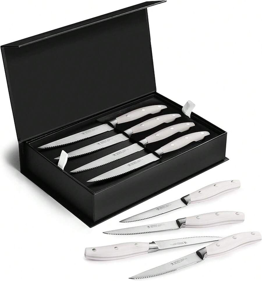 Henckels Forged Contour 8-Pc Steak Knife Set - Black - White - View 1