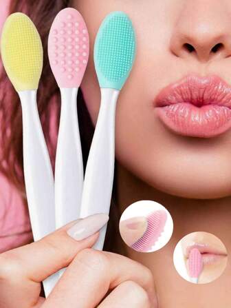 Double-Sided Silicone Blackhead Brush, Multi-Color Options, Face Massage & Cleaning, Nose Wing Blackhead Remover, Dual-Head Nose Brush, Facial Cleansing Brush, Lip & Face Cleanser, Pore Cleanser Brush