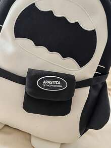 Shark Shaped Backpack, High Capacity Student Bag, Back To School - Black - View 8