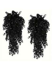 1/2/4pcs Black Eucalyptus Faux Hanging Flowers - Durable UV Resistant Artificial Greenery Vines For Indoor/Outdoor Decor, Halloween & Fall Wall Accents With Realistic Petals And Stems, Perfect For Thanksgiving And Halloween, Halloween Decor - Multicolor - View 1