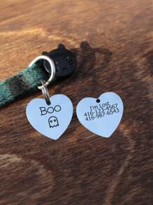 [Customized] 1 Pc With Elegant Gift Box Personalized Hollow Paw Print Heart-Shaped Stainless Steel Pet ID Tag, Can Customize Pet Name On Front, Contact Info & Address On Back, Anti-Lost Pet ID Tag Suitable For Small, Medium And Large Dogs And Cats