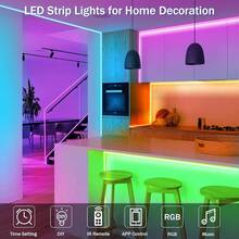 KEELIXIN 65.6ft LED Lights For Bedroom, Music Sync RGB LED Strip Lights With APP & Remote Control, Luces LED Para Cuarto, Bluetooth LED Lights For Room, Home Decoration - 130ft - View 7