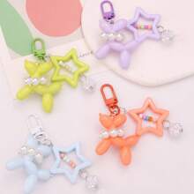 1 件彩色卡通狗气球配星星 ABS 仿珍珠围巾钥匙扣，可爱动物钥匙扣，适用于包袋和服装、节日礼物汽车配件哥特 Y2k - A - 查看 4