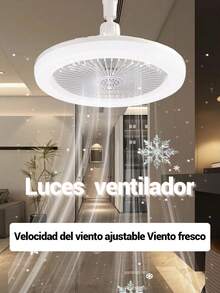 Ventilador LED todo en uno Tres tipos de luces Tres velocidades de viento con función de memoria Base E27 Modelo de control remoto Adecuado para habitación, sala de estar, sala de estudio, habitación de automóvil - Blanco - Ver 6