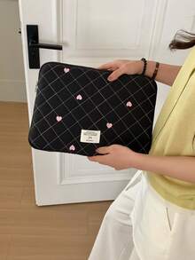 Bolso para laptop con bordado de corazón lindo, Estuche para tableta de 10/11 pulgadas, Bolso interior para laptop de 13-15.6 pulgadas - Multicolor - Ver 8