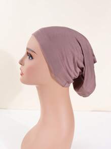 1pc Hijab Stretch Bonnet Turban Headscarftretch Plain Bamboo Jersey Inner Hat.For Muslim Women Hair Care Chemo Cap, Fashion Head Wrap