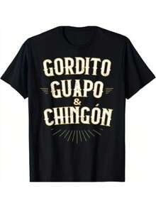 Chubby, Guapo y Genial - Camiseta Mexicana Divertida - Negro - Ver 1