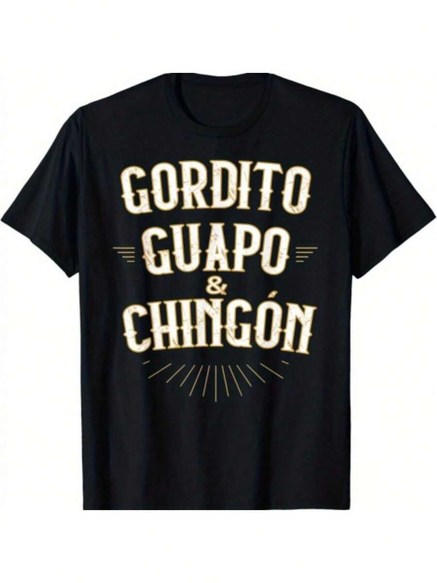 Chubby, Guapo y Genial - Camiseta Mexicana Divertida - Negro - Ver 1