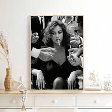 1 件，电影海报墙画，黑白性感女人装饰房间，现代帆布海报印刷，极简主义帆布画，家居装饰，适用于餐厅卧室和客厅的装饰画，无框