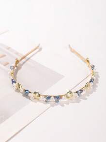 1 pieza Diadema vintage elegante con perlas falsas y , accesorio de cabello delicado y dulce con concha marina