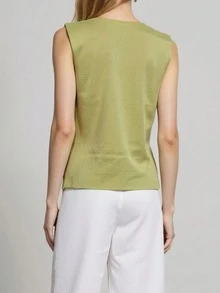 Women's Fashionable Button Knitted Vest Style Casual Short Cardigan, Spring/Autumn - Light Green - View 7