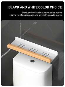 1 件装白色/黑色木质浴室收纳架，多功能马桶台面置物架，壁挂式免打孔收纳整理架，适用于存放洗漱用品和卫生纸，节省空间的浴室收纳用品，浴室配件，浴室工具 - 彩色 - 查看 7