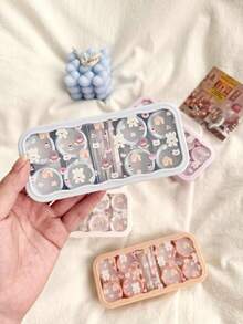 XIANG YU 可爱小动物隐形眼镜盒带镜子护理盒隐形眼镜盒翻盖透明隐形眼镜盒旅行套装，可爱隐形眼镜盒收纳盒带镊子拆卸工具，旅行和家用隐形眼镜浸泡收纳套装盒 - 顏色 - 查看 4