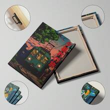 1buc Poză de perete nostalgică Estetică japoneză Imprime pe pânză Picturi Postere asiatice de epocă Decor retro pentru dormitor, sufragerie sau cărucior de bar, cămin, decor de perete Cadou pentru ea fără ramă - Multicolor - Vizualizare 2