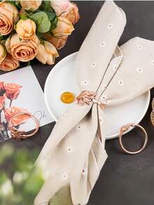 10 件可重复使用的镀金合金餐巾环：边缘光滑，易于清洁，适合婚礼派对庆祝和节日晚宴 - 彩色 - 查看 12