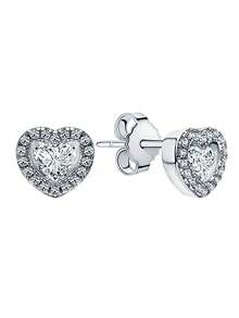 一对925纯银时尚微镶心形耳环，简约优雅，适合日常佩戴、派对以及作为情人节礼物。 - 愛心 - 查看 9