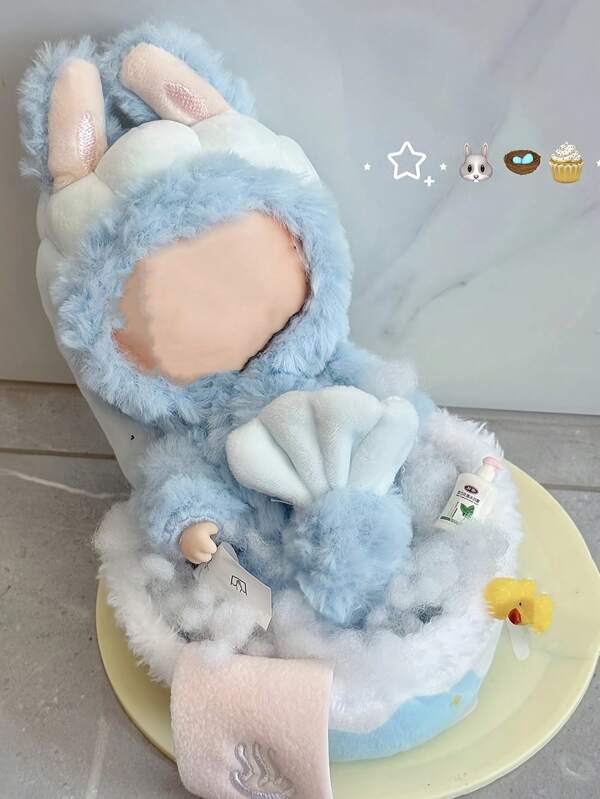 Nuevo muñeco adorable de dibujos animados Pull Bubu, accesorio de juguete súper adorable para decoración de escritorio, solo bañera