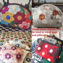 50 片装六角形绗缝布料方块，100% 涤纶，预裁无缝工艺，仅可手洗，花卉图案，预裁布料块，适用于 DIY 项目（款式随机） - 彩色 - 查看 9