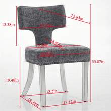 Luxury Living Room Multifunctional Decorative Dining Chair (2PC), Chenille  Cushioned Kitchen Chair, Ergonomic Curved Backrest, Retro Industrial Style Metal Leg Stool, Curved Backrest With Copper Nails, Suitable For Various Occasions Such As Living Room, Kitchen, Coffee Shop, Etc - 2PC-C款-米色(雪尼爾) - 查看 11