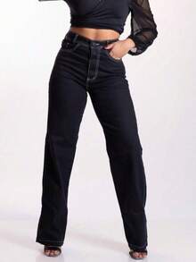 Wide Leg Plain Pantaloons - Đen và trắng - Xem 2