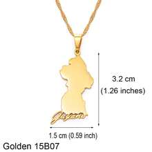 1 件圭亚那地图吊坠项链，适合女士女孩，不锈钢首饰 - 彩色 - 查看 16