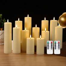 12pcs Candle Set + New Fake Candles + Electronic Flameless Candle Lights + ABS Material + Remote Control High-End Candle Lights + Suitable For Romantic Atmosphere, Birthday Romance, Wedding Creative Timed Candles (Batteries Not Included)
