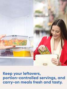 12/24pcs Food Storage Containers With LIDS Sealed, Plastic Food Containers, Used For Kitchen Storage And Organization, Sealed And Leak-Proof, Food Containers With Labels And Marks. - Black and White - View 8