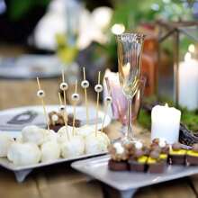 100 Pcs Gold Pearl Decorated Cocktail Sticks, 4.7 Inches, Fancy Carved Wooden Picks, Suitable For Decorating Cocktails, Fruits And Desserts, Reusable, Toothpicks For Party Drinks And Snacks (Gold)