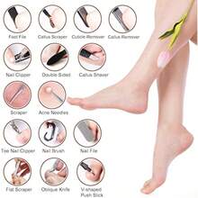 GEOXSProfessional Pedicure Kit Rosmax 36 In 1 Pedicure Tools Stainless Steel Washable Foot Care Kit Dead Skin Remover Foot Spa Set At Homeq1ioc4 - as pic - View 2