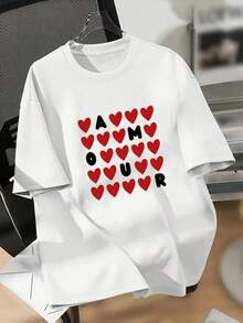 Camiseta de algodón con estampado casual de moda para mujer - Blanco - Ver 1