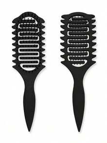 卷发梳 – 通风造型梳，具有灵活的刷毛和弯曲设计，适合所有发质，减少拉扯和毛躁