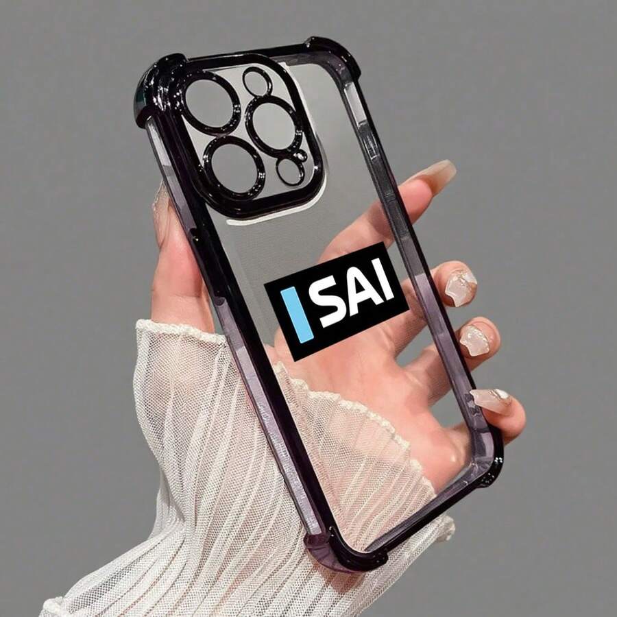 Electroplated Phone Case With Four - Corner Airbags & "SAI" Letter Design, TPU Made - Purple - View 1