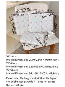 蝴蝶结笔记本电脑内袋适用于 iPad/ 10/11 英寸、13/14 英寸、15/15.6 英寸，可爱笔记本电脑包 - 彩色 - 查看 4