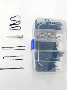 发夹和首饰收纳盒，5 个隔层，6 个隔层，用于美容化妆和美发工具、橡皮筋夹和发饰的收纳盒，带扣便携式分格盒，情人节女士收纳盒，旅行必需品，返校宿舍收纳