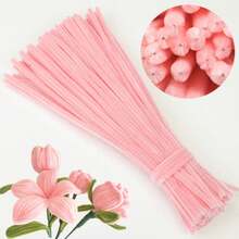 100/600pcs Pink Pipe Cleaners, 6 Different Colors, Holiday Craft Pipe Cleaners, Chenille Stems For DIY Art & Craft Projects - Pink - View 16
