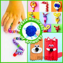 1170 Peças Kit de Materiais de Artes e Artesanato para Crianças, Caixa de Armazenamento Grande Conjunto de Arte Colagem com 11 Materiais [Suprimentos de Artesanato para Crianças Pequenas,Kit de Arte Escolar Tudo em Um] - Materiais de Mídia Mista: Feltro/Papel/Contas/Glitter/Olhos Saltitantes, Cores do Arco-Íris do Y2K, Presente Criativo de Scrapbooking de Aniversário e Natal para 4-9 Anos