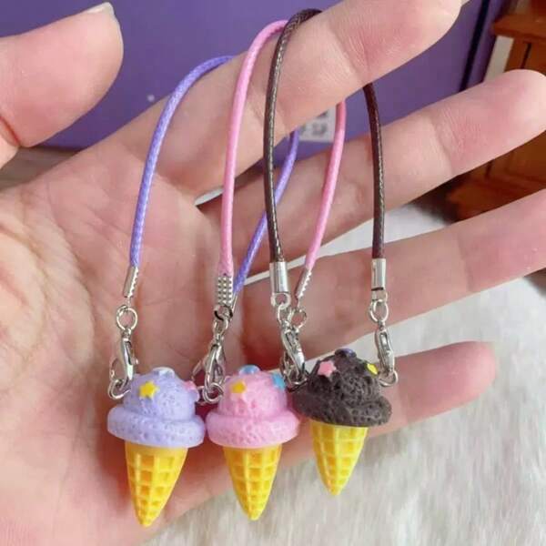 (Somente pingente) Novo pingente decorativo de mini sorvete Labubo de 17 cm de primeira, segunda e terceira geração, acessórios fofos para boneca Labubo, simulação de acessórios para sorvete DIY, atacado para Labubo