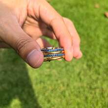 VKHK 1 件创意 18K 镀金不锈钢锆石装饰多层圆环单戒指适合女士男士情侣日常佩戴和礼物 - 創意戒指 - 查看 4