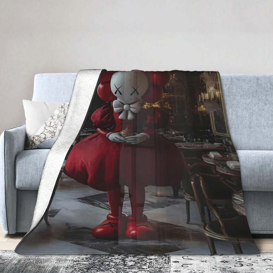 Kawss Kawaii Kaw Anime Blanket For Girls Boys Anime Gifts Throw Blanket Cozy Plush Flannel Fleece Blankets Lightweight Fuzzy For Bed Decor 50x40inch - 黑色 - 查看 1