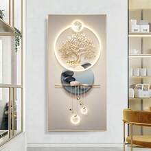 1 件优雅现代抽象帆布墙画，无框架树和月亮风景海报，非常适合卧室、客厅或走廊装饰，卧室墙画