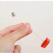 200 pièces Brochettes en bambou, design de perles de fantaisie rondes, convient pour la cuisine, la table, les salades de fruits, les mariages, les événements de fête, convient pour le Ramadan ou les fêtes, couleur argent