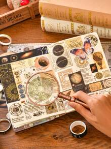 18 Rolls/Box, Vintage Decorative Washi Tape Set, Sticker Rolls With Different Patterns Such As Nature Scenery Flowers, Plants, Universe, Planets, Etc., For DIY Handmade Decoration Scrapbook Decoration As A Gift For Friends School Supplies,Back To School