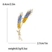 Broche de trigo ucraniano para mujer, accesorio patriótico para fiesta, banquete, decoración y regalo